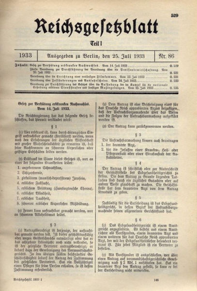 Reichsgesetzblatt 25.Juli 1933