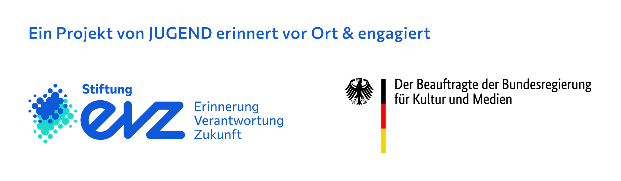 JE_vorOrt_engagiert_Logobar_cmyk_dt_quer Förderhinweis Bundesprogramm JUGEND erinnert vor Ort & engagiert